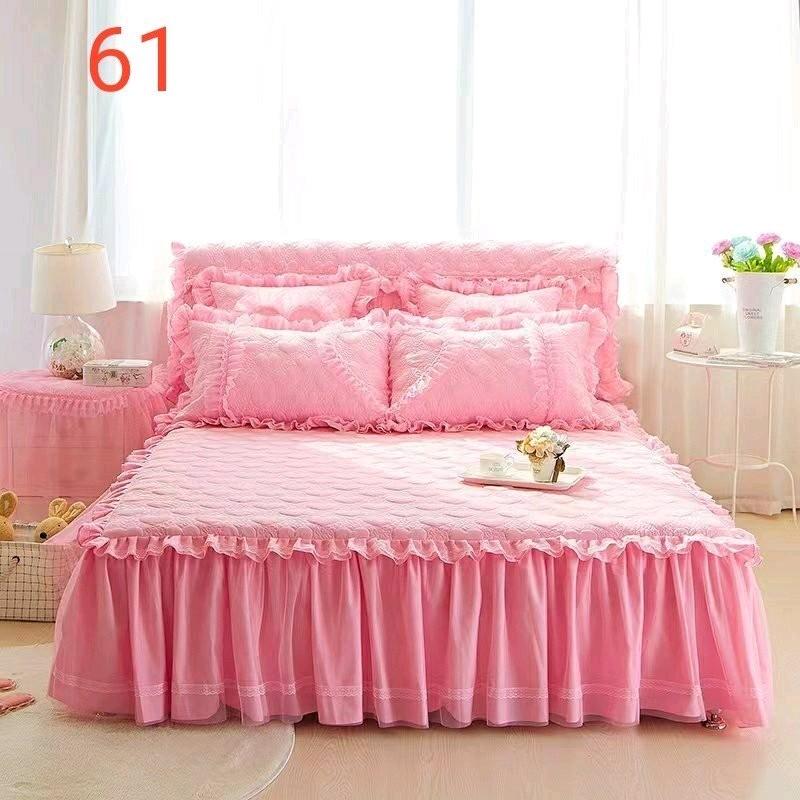 Bộ ga gối 3 món(1ga,2 vỏ gối) cotton hàn quốc trần bông cao cấp, tiểu thư sang chảnh 1