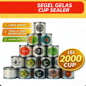 Segel Gelas Cup Sealer Tebal Anti Bocor | Tutup Plastik Lid Cup | Isi 2000 pcs