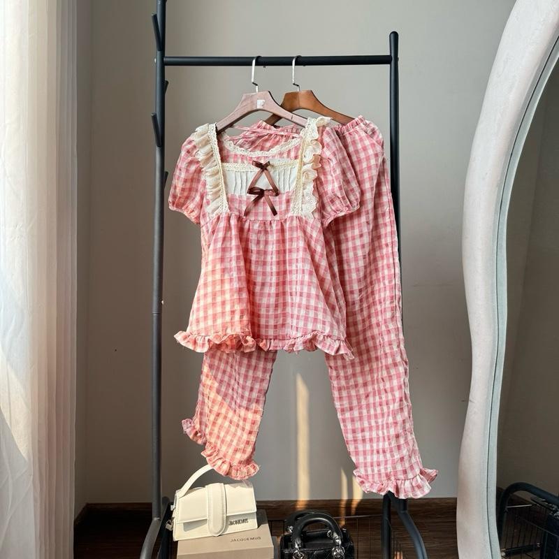 Bộ Đồ Ngủ Nữ Pijama Chất Đũi Nhung Tiểu Thư HANI Thiết Kế Babydoll Đáng Yêu Chất Mềm Mịn Mát HK06 3