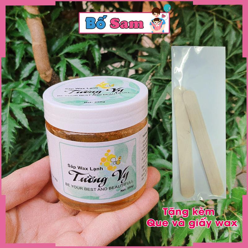 Wax lông Veo Tường Vy 250gr triệt sạch lông nách, lông chân tay, bikini, wax lạnh kèm que và giấy wax Shop Bố Sam