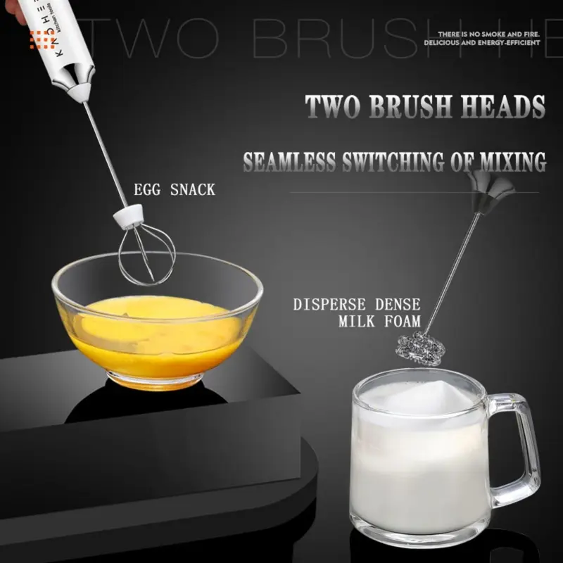 Alat Kocok Telur Elektrik Pengaduk Kopi Elektrik Cappuccino Maker Mini Electric Hand Mixer Pengocok Telur Pengaduk Telor / Milk Frother Mixer Kopi Dalgona Milkshake Pengocok Minuman Pengaduk Coffee Latte Kopi Susu Hot Chocolate Baterai Hitam 4