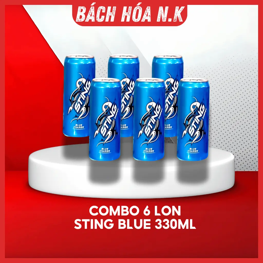 [Affiliate]Combo 6 Lon Nước Tăng Lực Sting Xanh Dương - Sting Blue - Hương Vị Tươi Mát, Sảng Khoái và Tươi Mới