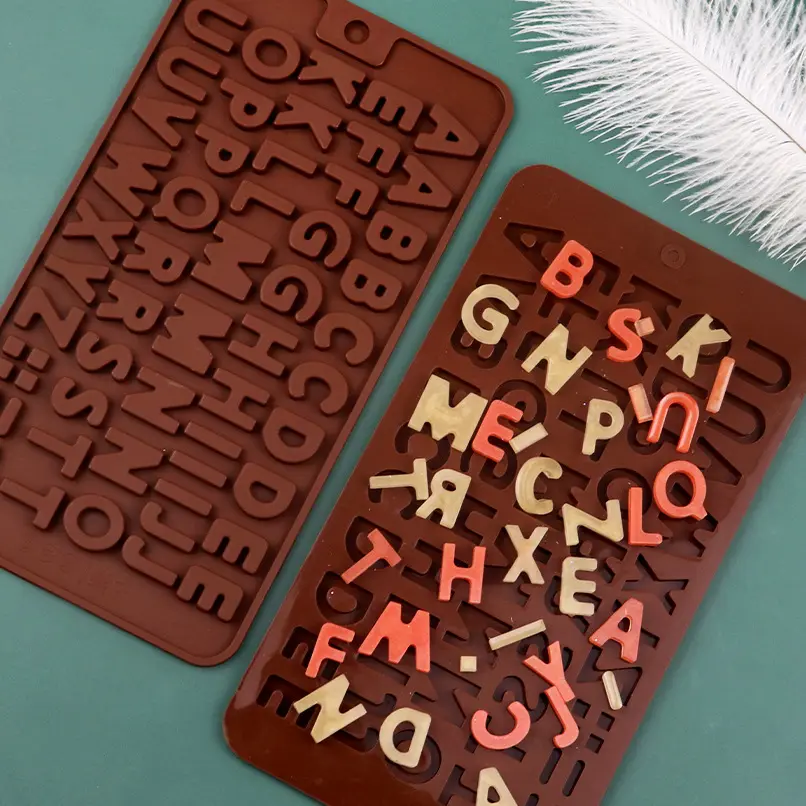 Silicone chocolate cake Mould alphabet DIY number letter fondant molds