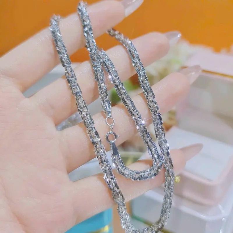   Dây nhỏ 3li  Dây Xoắn Vuông Xikim Khoá Tròn Có Đóng Kí Hiệu Italy Phụ nữ Hàng ngày Women Dây Chuyền Trang Sức Jewelry 