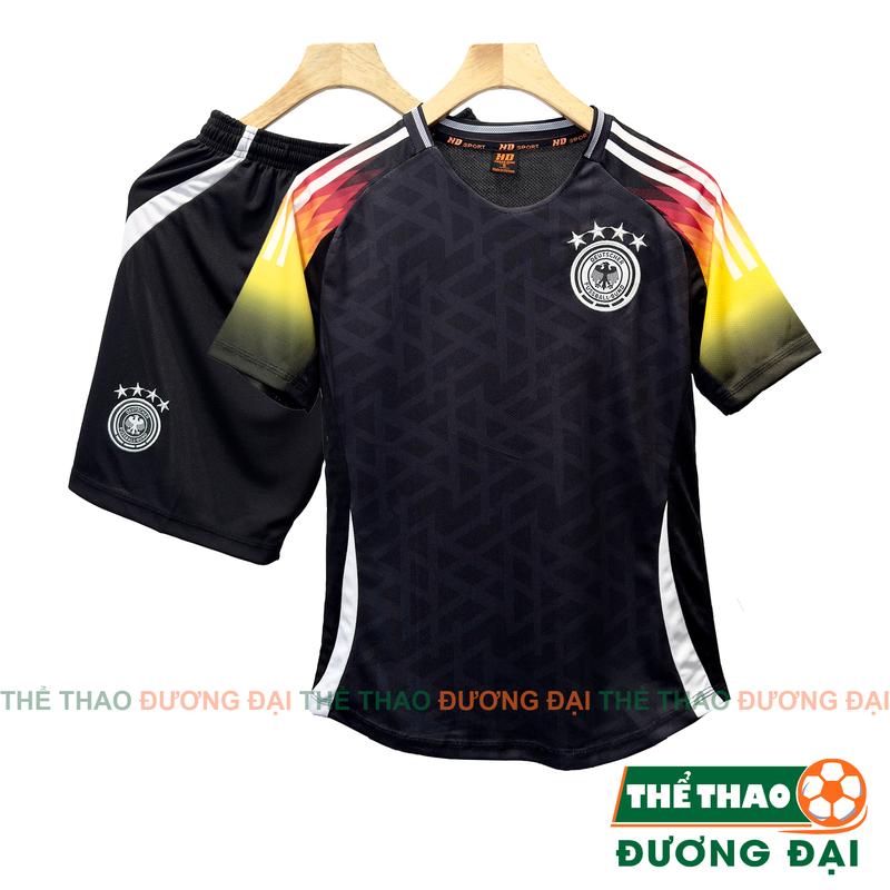 Quần Áo Bóng Đá, Đồ Đá Banh Đội Tuyển Đức Đen 2024 Thun Mè Cao Cấp Thoáng Khí Thể Thao Đương Đại Top Sport