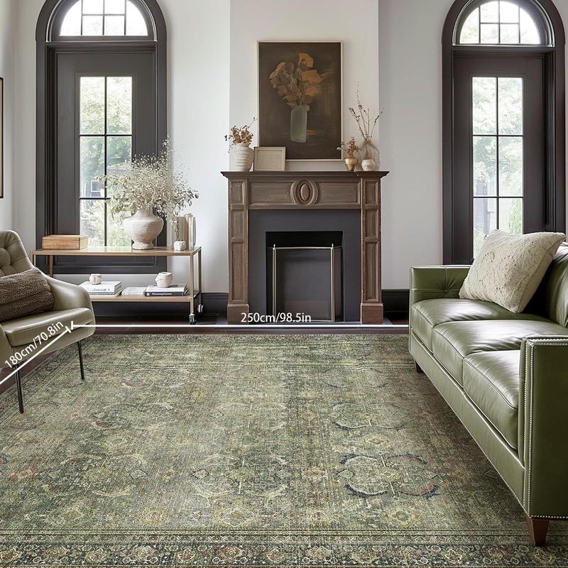 Product Introduction of Boho Style Vintage Rug, Non-slip Indoor Soft Accent Rug, Decorative Carpet for Home Living Room Bedroom Hallway 3
