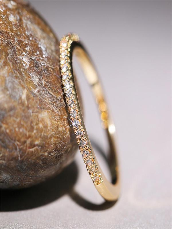 Women's Elegant Rhinestone Decorated Ring, Exquisite Trendy Ring for Wedding Engagement Party, Fashionable Jewelry for Women As Gift 6