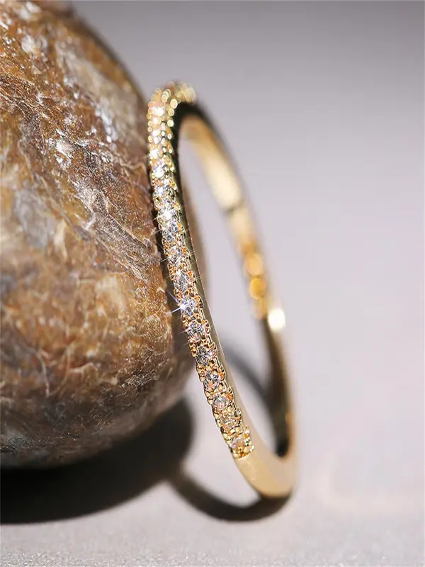 Women's Elegant Rhinestone Decorated Ring, Exquisite Trendy Ring for Wedding Engagement Party, Fashionable Jewelry for Women As Gift 6