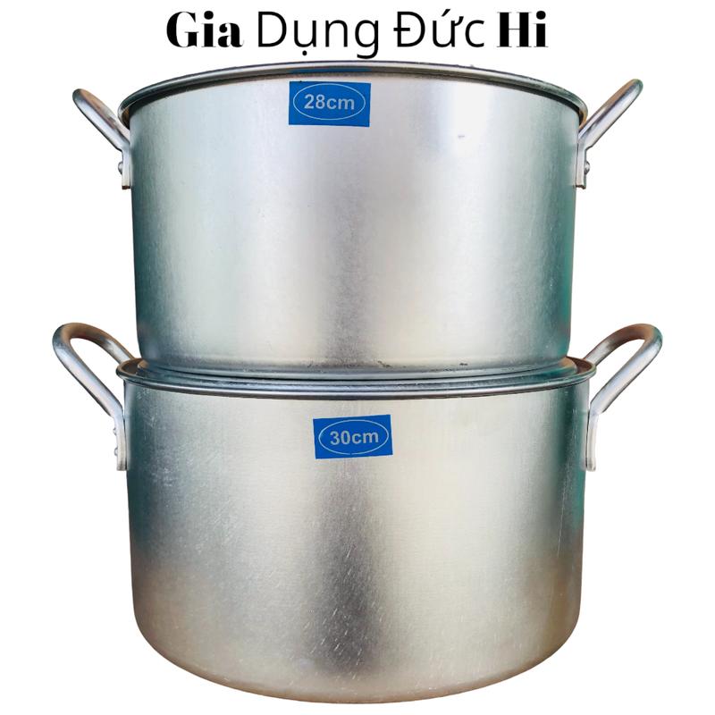 Combo 2 Nồi 28cm + 30cm - Nồi Nhôm Hải Phòng Team Xanh Cao Cấp - Nồi Luộc Gà noi nhom Nồi Nấu Canh