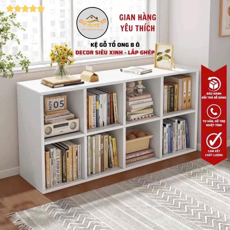Kệ sách 8 ô , kệ đa năng ,lắp ghép tiện lợi,decor 0