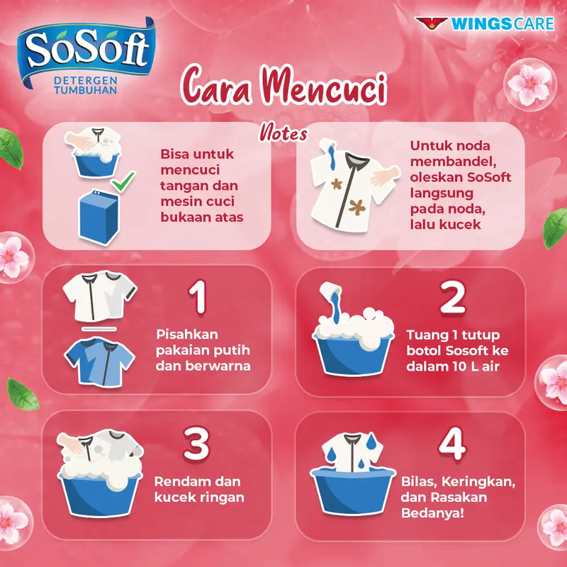 SoSoft Deterjen Cair Sakura Blossom Botol 700ml 1