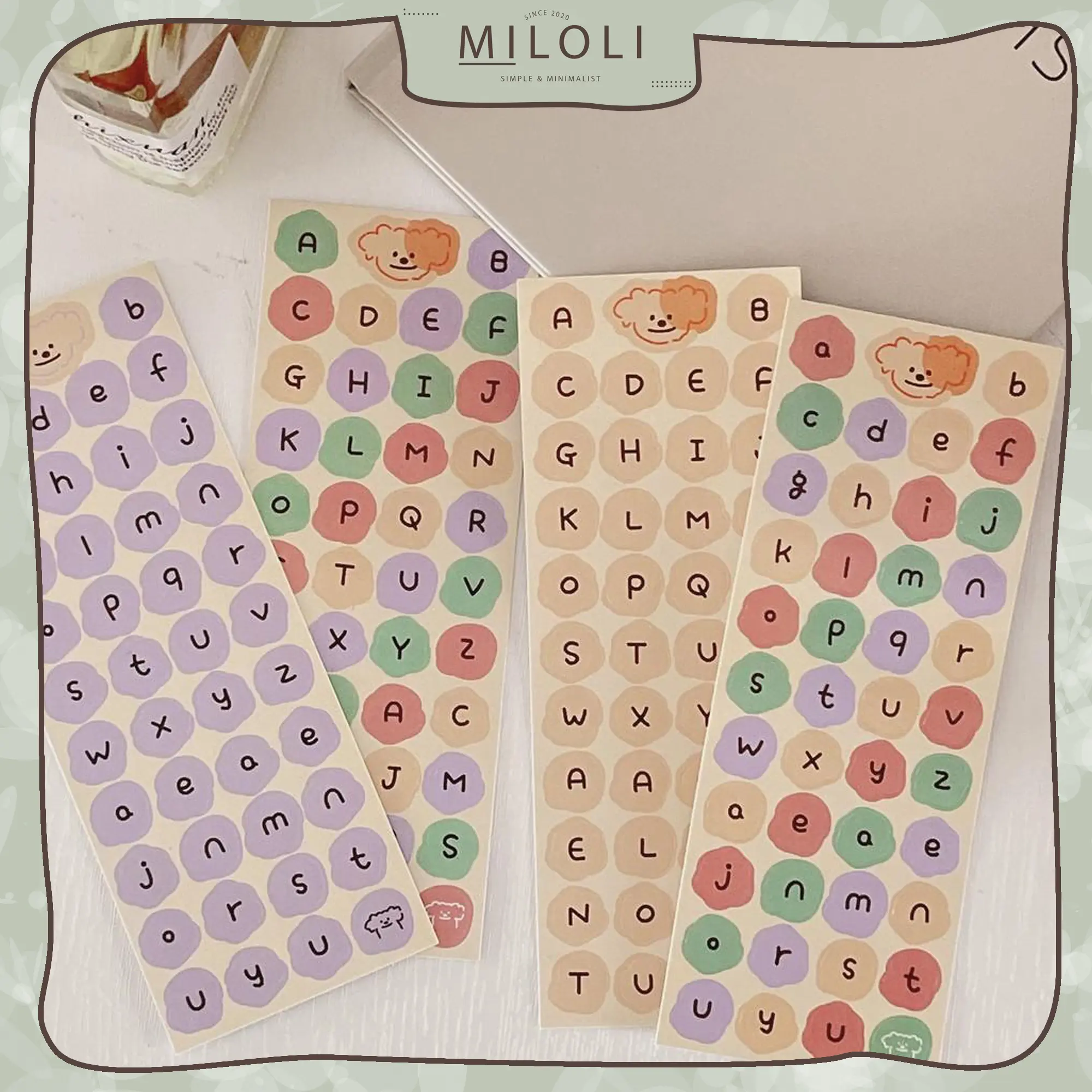 [MILOLI] 1Pc CUTE ALPHABET Sticker Deco DIY Planner BUJO Stiker Aesthetic - B0178