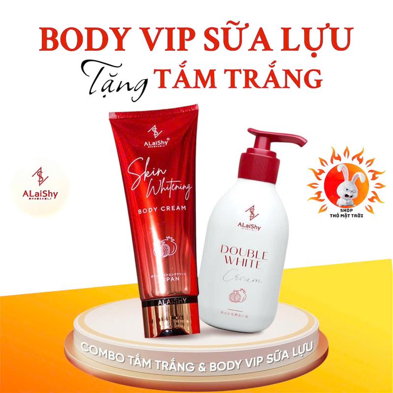 Kem Body Alaishy VIP Sữa Lựu 250G Tặng Tắm Trắng Lựu Đỏ 350G