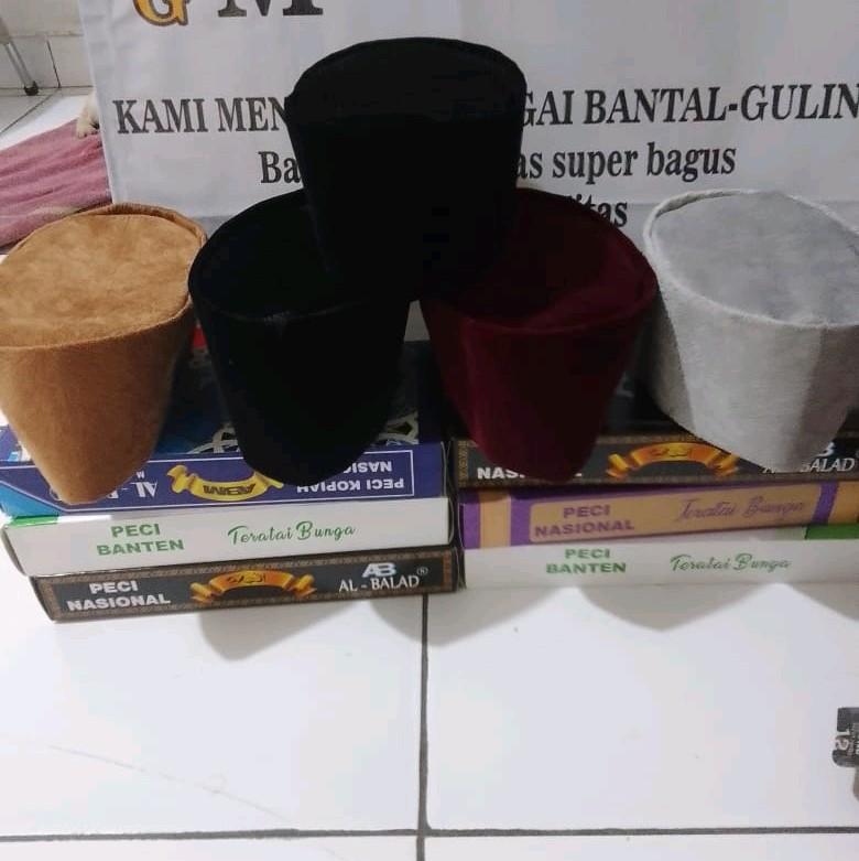 kopiah peci songkok al balad cap badak merah marun polos murah 2