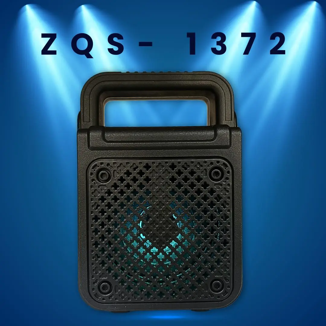 LOA NGHE NHẠC BLUETOOTH ZQS-1372 sẽ là người bạn đồng hành lý tưởng, không chỉ giúp bạn thưởng thức âm nhạc với chất lượng tuyệt vời mà còn tạo ra không gian sống động, đầy năng lượng.nâng tầm nhờ âm thanh mạnh mẽ và ánh sáng LED nhấp nháy theo nhạc