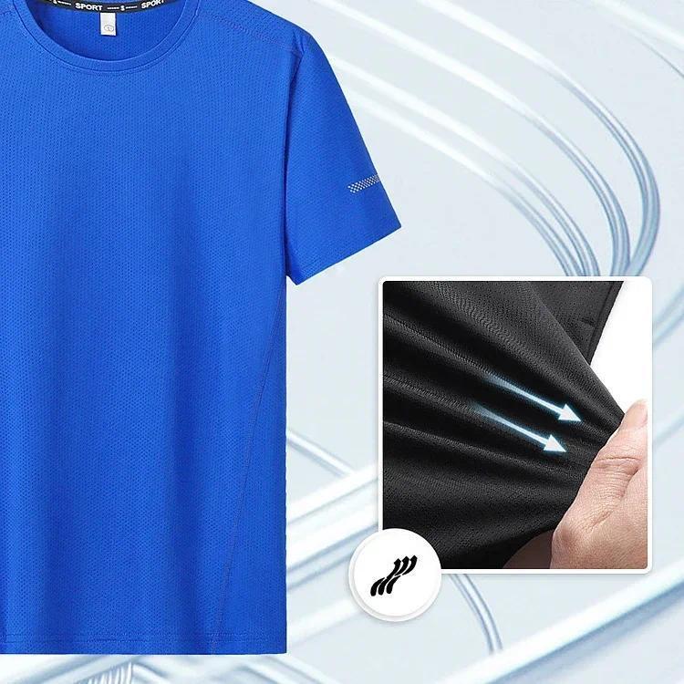 Moška športna majica velike velikosti 5XL/6XL, hitro sušeča majica z okroglim izrezom, velika velikost, kratki rokavi, prevelika majica_voghion.com