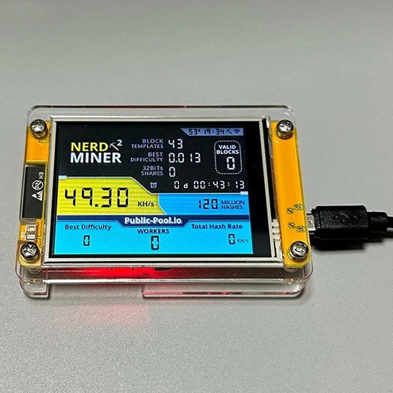Nerdminer V3, Mới 100%, Kích Thước 2,8 Inch, Máy Khai Thác BTC Solo, Máy Khai Thác Bitcoin Crypto, Thích Hợp Cho Khai Thác Solo 1