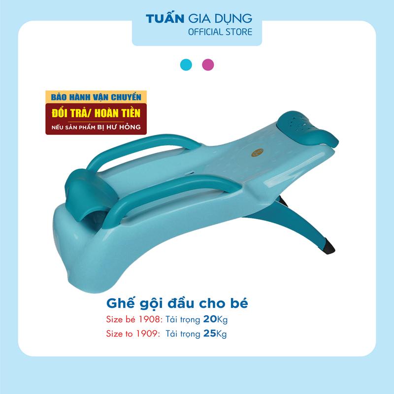 Ghế gội đầu cho bé Việt Nhật, Có phần đỡ gáy bé nằm không bị mỏi cổ