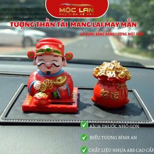 Decor Ô Tô Ông Thần Tài Đỏ Sử Dụng Năng Lượng Mặt Trời Gật Đầu Thu Hút Tài Lộc Trang Trí Ô Tô Văn Phòng
