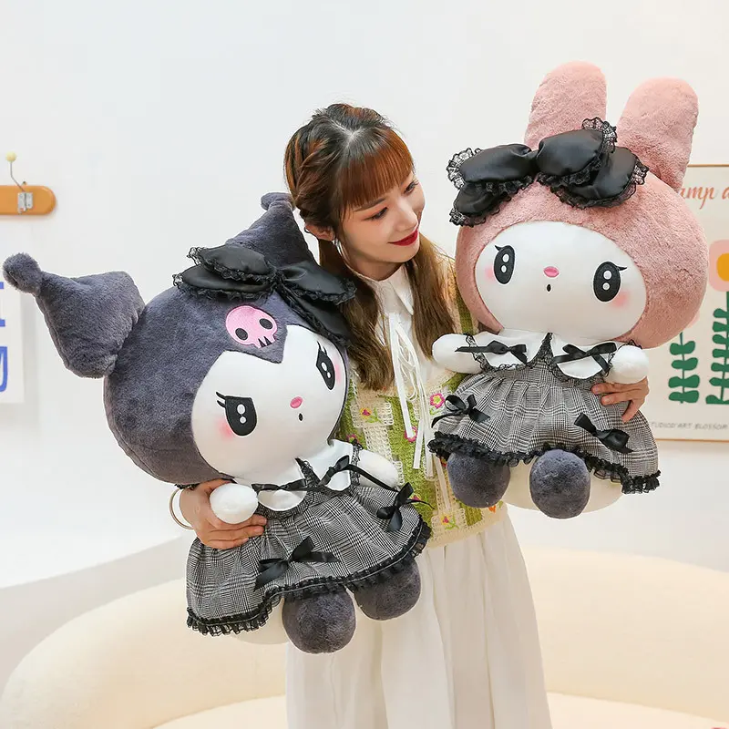 Dark Goth Style Clow M Melody, đồ chơi sang trọng cho bé gái, búp bê giẻ rách lớn 1