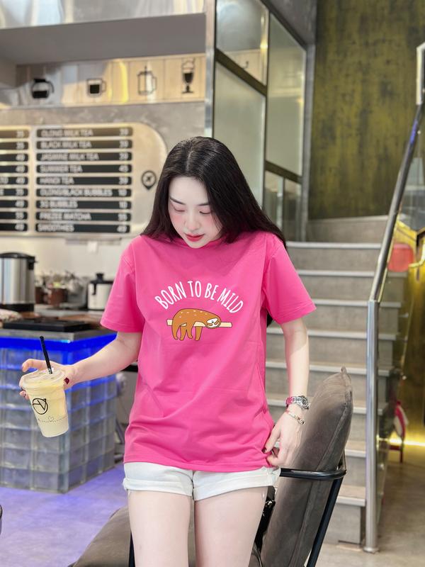 Áo Thun Cộc Tay, Áo Phông Cổ Tròn Nhiều Màu Trắng, Đen, Xanh Than, Đỏ Đô BORN TO BE MILD Nam Nữ Unisex