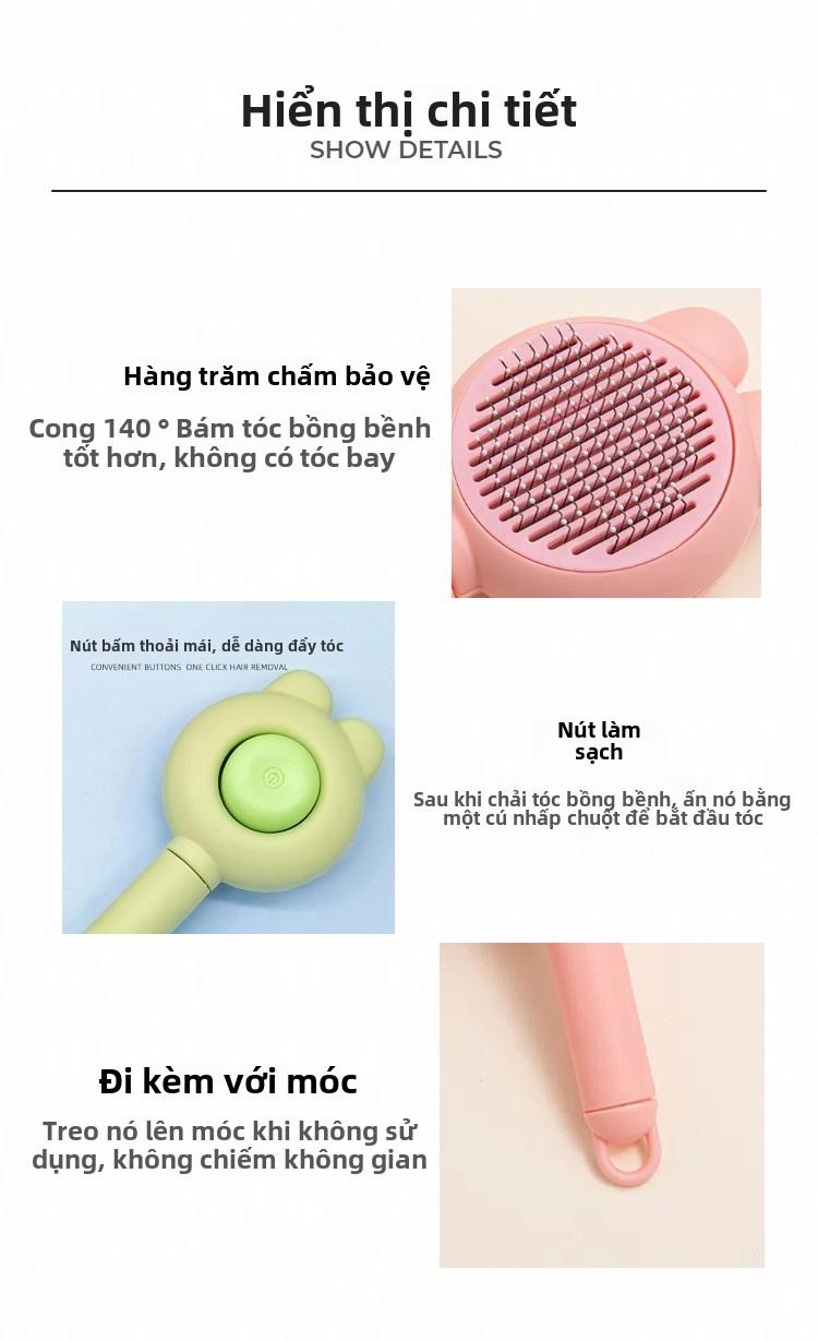 Product Introduction of Lược Tẩy Lông Thú Cưng, Thiết Kế Tai Thỏ, Tẩy Lông Một Phím, Tẩy Lông Nổi, Thích Hợp Cho Chó Và Mèo, Lược Mát Xa Cho Mèo, Lược Kim Bằng Thép Không Gỉ xà  phòng  tắm  chó dụng  cụ  rửa  chân  thú  cưng tông  đơ  cạo  lông  chó dụng  cụ  rửa  chân  cho  thú 8
