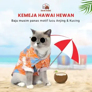 Rumah Anabul Baju Pantai Anjing Kucing / Kemeja Hawai Untuk Anabul / Baju Musim Panas Motif Lucu Untuk Kelinci / Kostum Kaos Kemeja Hawaii Aloha / Pet Clothes