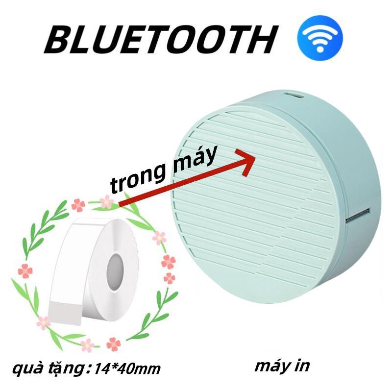  Máy in nhiệt mini LP1 Kết Nối Bluetooth in tem mã vạch giá bán  logo,sticker tự thiết kế,Bao gồm 6 cuộn giấy nhớ nhiều màu sắc 