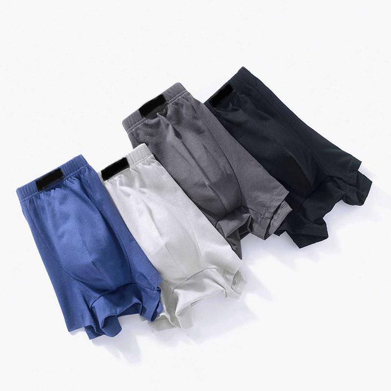 Men Boxer Underwear Elastic Waist High Elasticity Breathable Loose Fit U-Convex Boxer Briefs Home Sleep Daily Wear 2