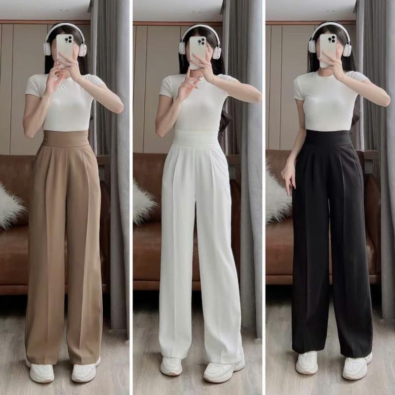 Quần tây công sở nữ, quần ống suông cho nàng nấm lùn  bigsize gen eo. 0
