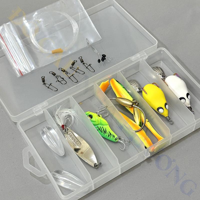 Product Introduction of Combo 5 Mồi Chuyên Lure Nhạy Cá + Tặng 2m Leader Noeby, 5 Khóa Lure, Hạt Trợ Lực Ném, Hạt Chặn, Hộp Đựng - Đi Câu Fishing Bắt Cá Câu Cá 6