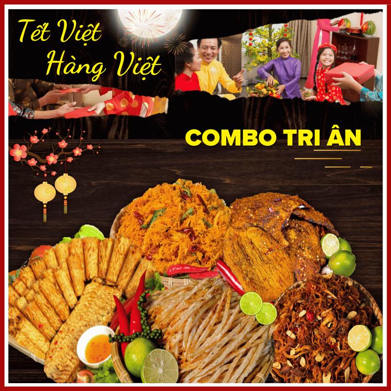 [TẾT] Combo Tri Ân 5 hũ gồm: 200g Khô Bò Miếng + 200g Khô Mực Cán Tẩm Gia Vị + 200g Khô Gà Lá Chanh + 200g Khô Cá Thiều Que + 200g Khô Heo Cháy Tỏi 79Food