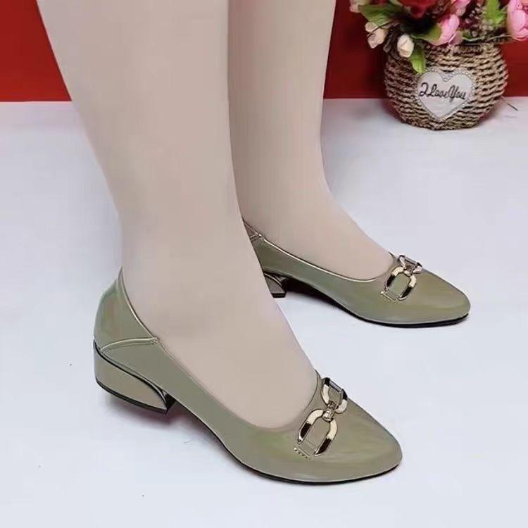 Giày Thời Trang Nữ, Phong Cách 400, Gót Chunky, Đế Mềm, Da Mềm, Mũi Tròn, Gót Giữa, Giày Cao Gót, Thích Hợp Cho Mùa Lò Xo Và Mùa Thu, Hàng Mới Về Năm 2024 2