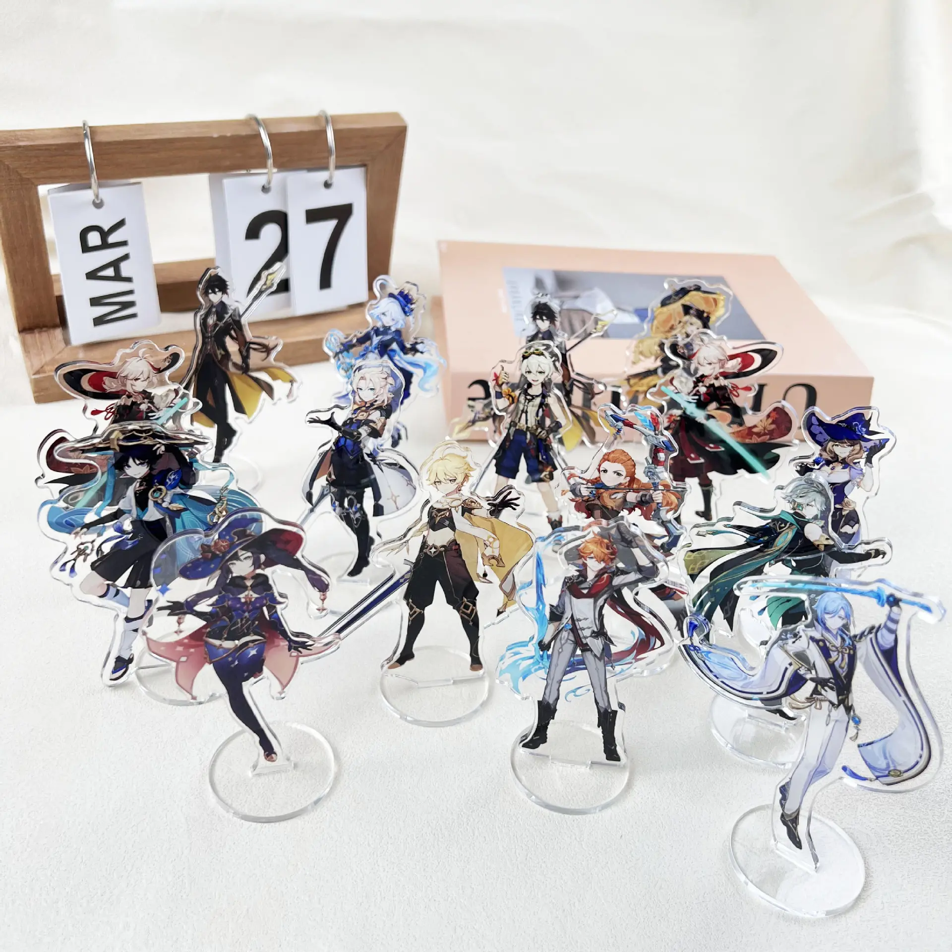 Genshin Impact10cm Original God Acrylic Standing Sign Peripheral Colleagues Animated Lightning General Peripheral Eight Gods Zi Feng Original Wanye People