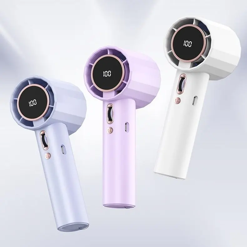 【COD】Quạt cầm tay tốc độ cao mới nhất, gió mạnh, điều chỉnh 100 cấp độ, màn hình LED, quạt mini cầm tay im lặng, có cáp sạc USB Phụ Kiện 1