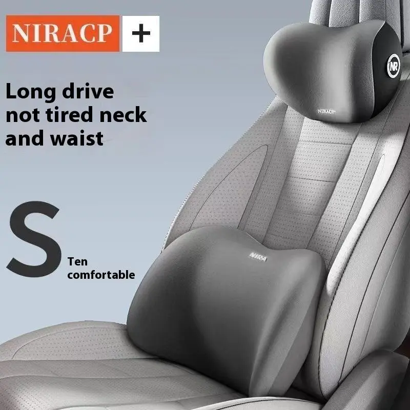 Car Headrest Pillow & Lumbar Support Pillow, 2 Counts Soft Comfortable Car Neck Pillow & Lumbar Support Pillow, Car Interior Accessories for Men & Women 3