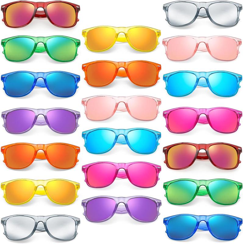 TikTok Shop 10 20 Pack Wholesale Neon Party Sunglasses Bulk Retro 80s 90s Mirror Colorful Sunglasses Party Favors Unisex