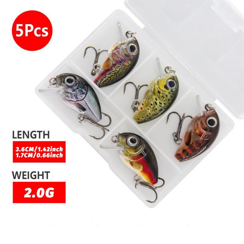 Product Introduction of Artificial Fishing Lure, 5 Counts/set Slow-sinking Rock Little Fatty Mini Stream False Imitation Bait, Fishing Accessories for Outdoor Fishing 7
