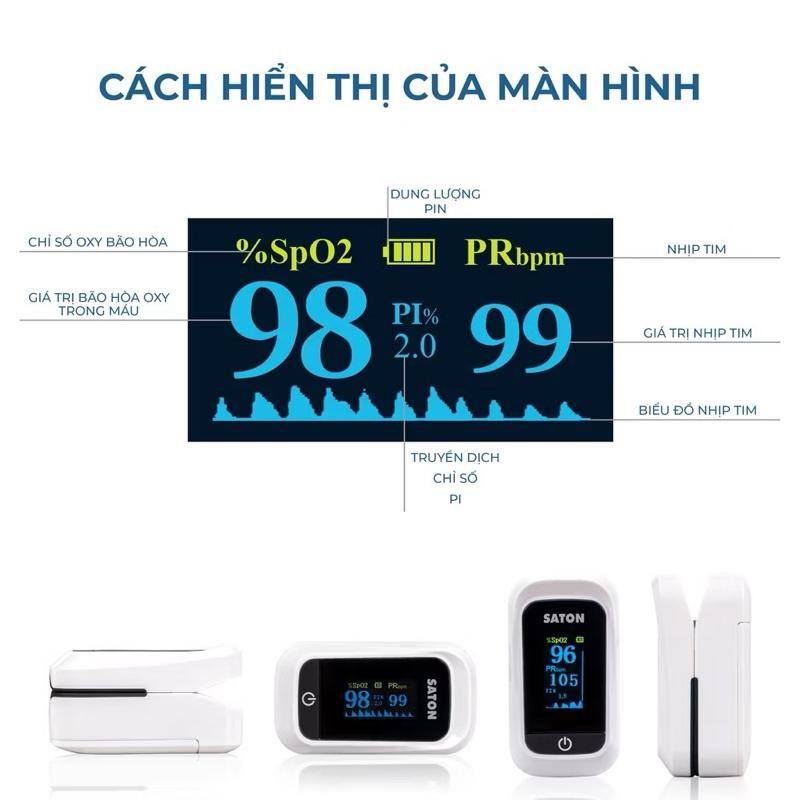 Máy SPO2 đo nồng độ oxi trong máu đo nhịp tim