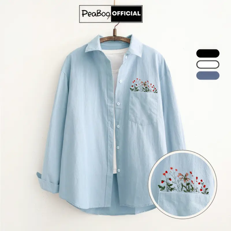 [BST SƠ MI - GIÁ TRẢI NGHIỆM] Áo Sơ Mi By PEABOO Mã BST00 Chất Mềm Mịn Dành Cho Nam Nữ 2
