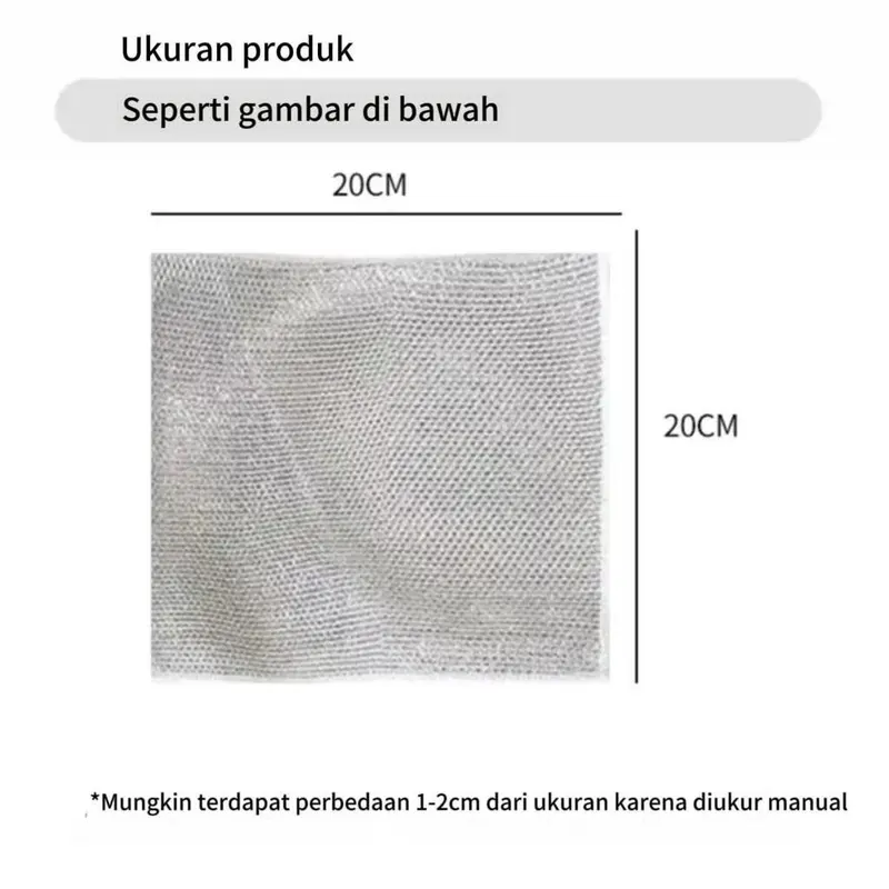 Laku Lap kawat 20x20cm kain kawat multifungsi lap dapur kawat kain kawat serbaguna 2