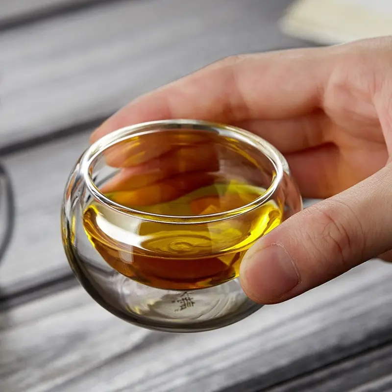 (SẴN) Chén trà 2 lớp 40ml - thủy tinh chịu nhiệt cao cấp Borosilicate, hàng xuất Âu 0