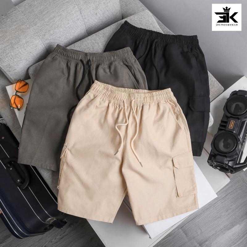 Quần Short nam kaki túi hộp from rộng cạp chun co giãn thoải từ 45-85kg Menswear Quần Lửng