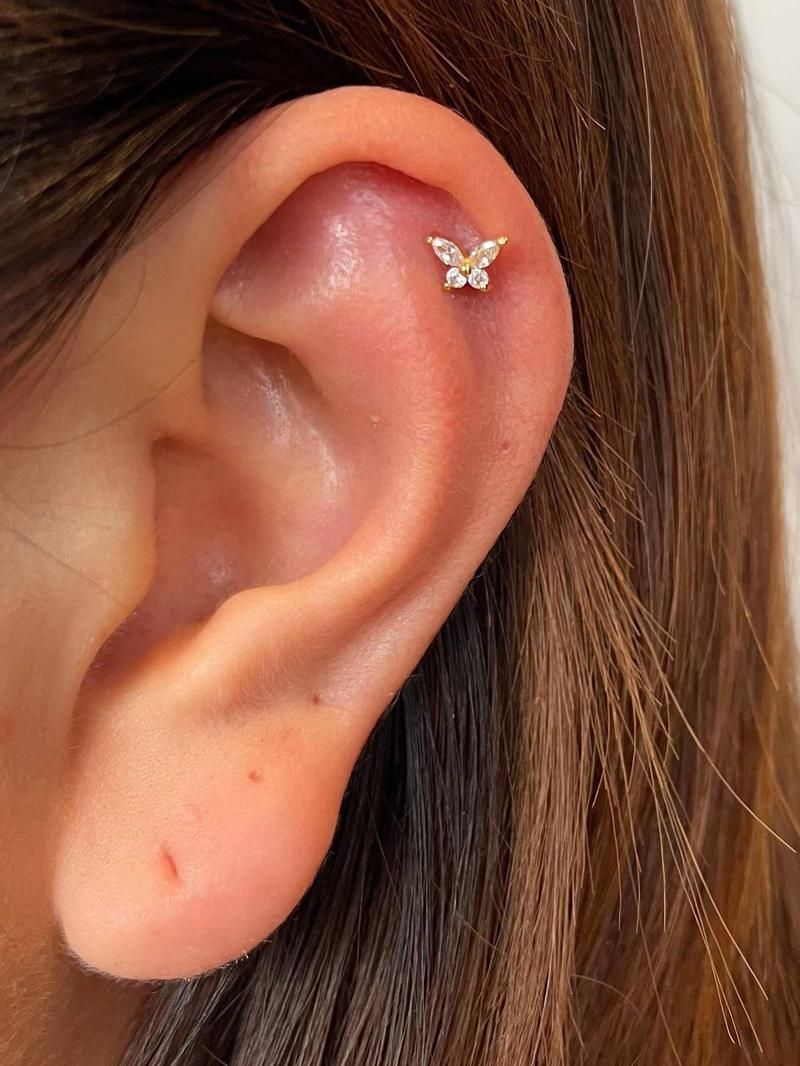 Product Introduction of Cartilage Pretty Studs  Earrings for Women, Threadless Flat Back Earrings, Hypoallergenic Earring, Stainless Steels Forward Helix Jewelry 5