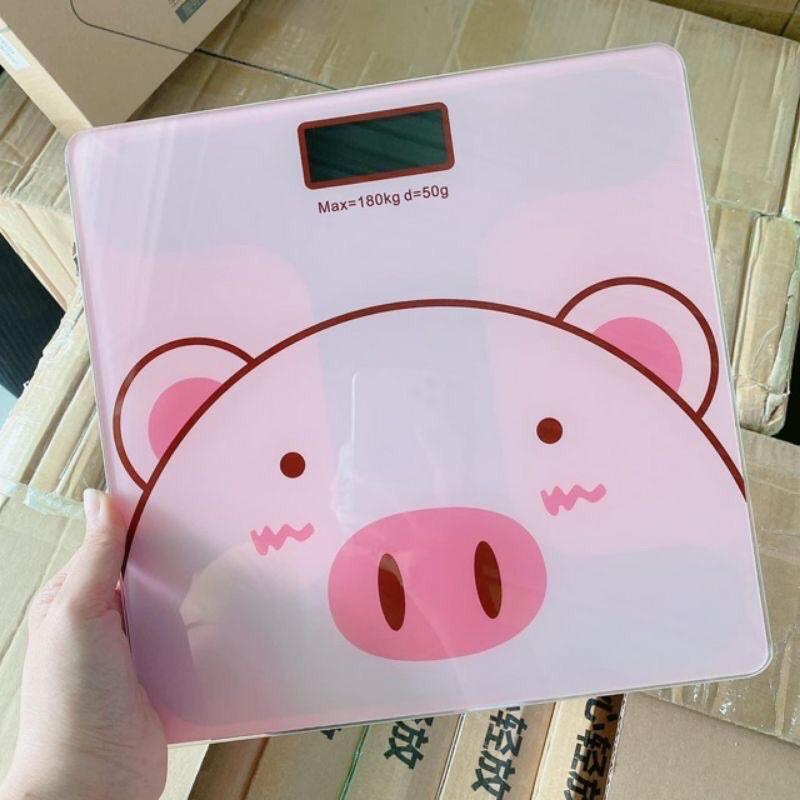Cân Điện Tử Sức Khoẻ Hình Heo Hồng Dễ Thương, Cân Điện Tử Bác Sĩ Gia Đình, Mặt Kính Chịu Lực Tối Đa 200kg 3