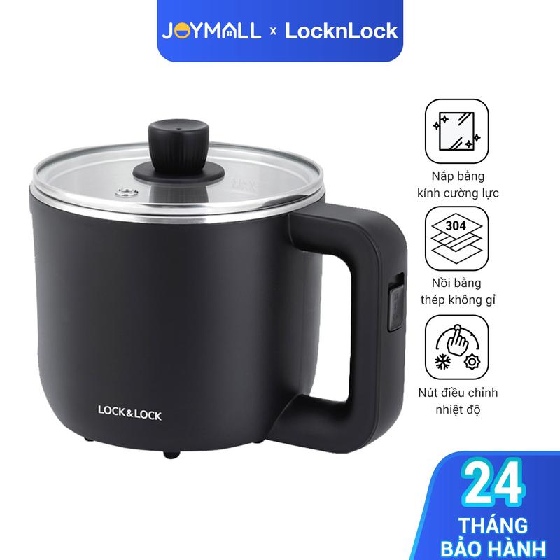 Nồi Điện Đa Năng Lock&Lock EJP116BLK 0.8L - Hàng Chính Hãng Ca Nấu Mì Nấu Mì Nấu Lẩu Nấu Nước Tặng Kèm Khay Hấp Trứng - JoyMall Nồi Lẩu Nồi Lẩu Điện Nấu Ăn ca nấu mì mini