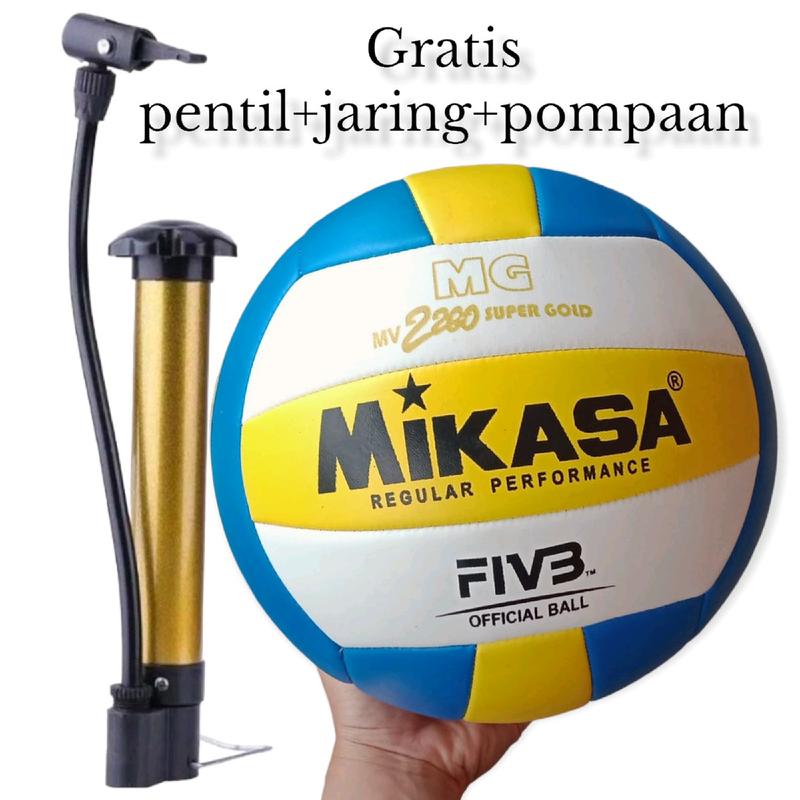 Bola Voli Mikasa MV2200 Super Gold Kualitas Premium - Gratis Pentil, Jaring, Pompa - Ball 4