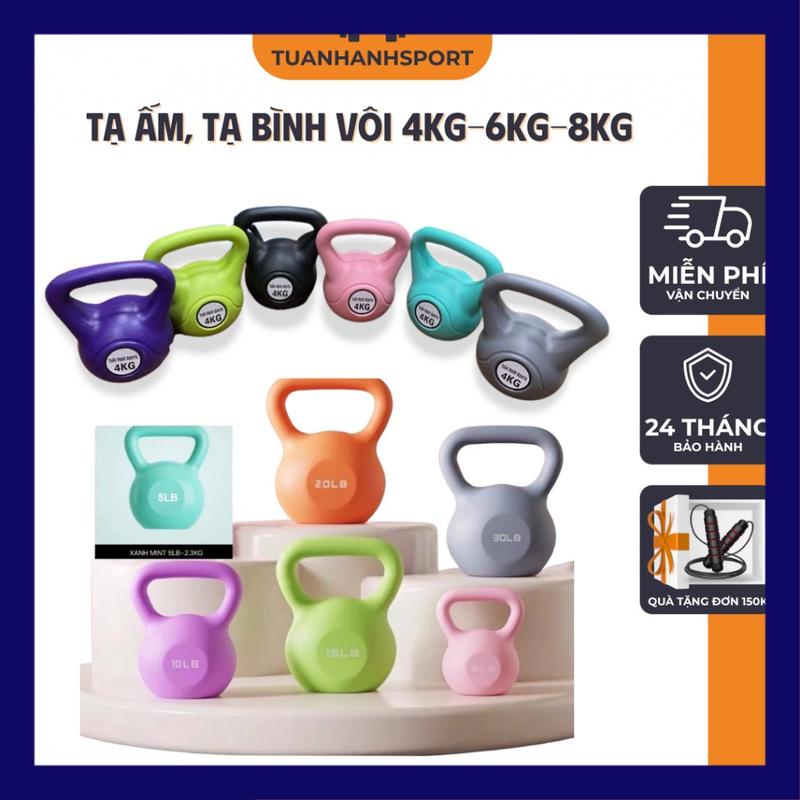 Tạ Bình Vôi Kettlebell Tuấn Hạnh Sport – Tạ Ấm, Tạ Quai Xách Nhựa Đúc Lõi Bê…