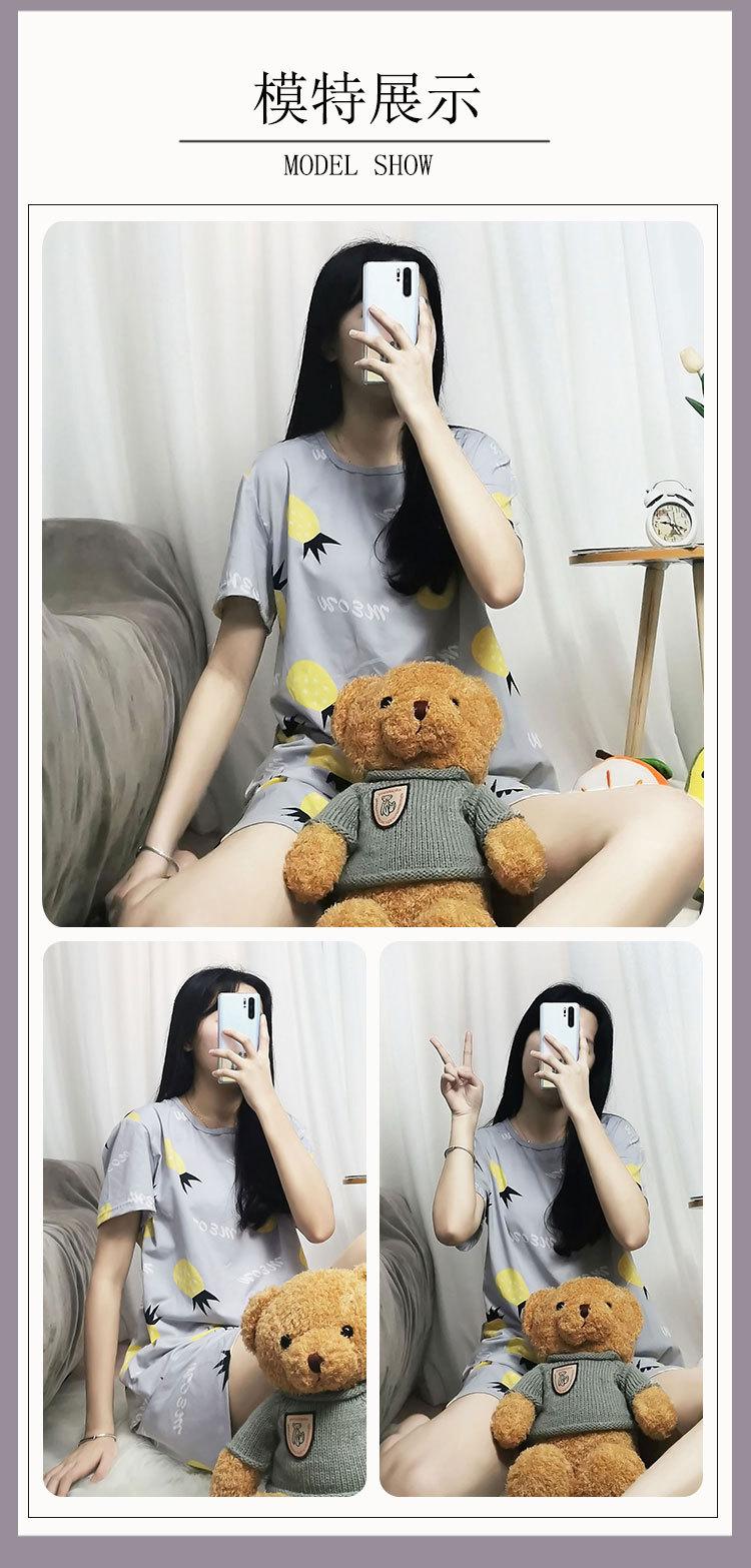 Product Introduction of Bộ Đồ Ngủ ngắn Tay Hàng Mới Về, Dành Cho Nữ, Mỏng Và Thoáng Khí, Thích Hợp Cho Mùa Hè, Áo Chui Đầu Cổ Tròn, Phong Cách Ngọt Ngào Và Dễ Thương, Thích Hợp Cho Các Cô Gái, Bộ Đồ Mặc Nhà 23