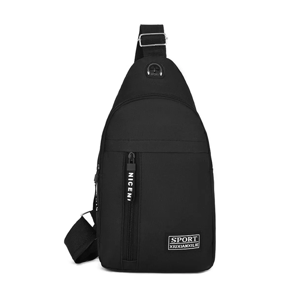 2025 New trendy one-shoulder men's chest bag solid color diagonal portable waist bag fashion business style bag